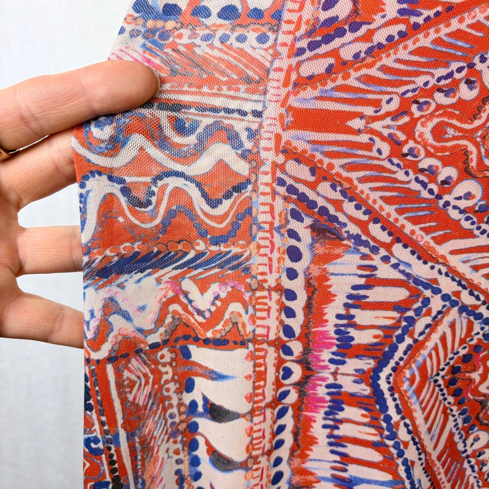 Tribal‎ Sleeveless Maxi Slip Dress Size M Mesh Psychedelic Mandala Bohemian - Picture 3 of 10